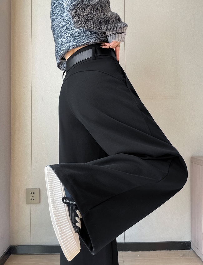Autumn and winter suit pants woolen wide leg pants