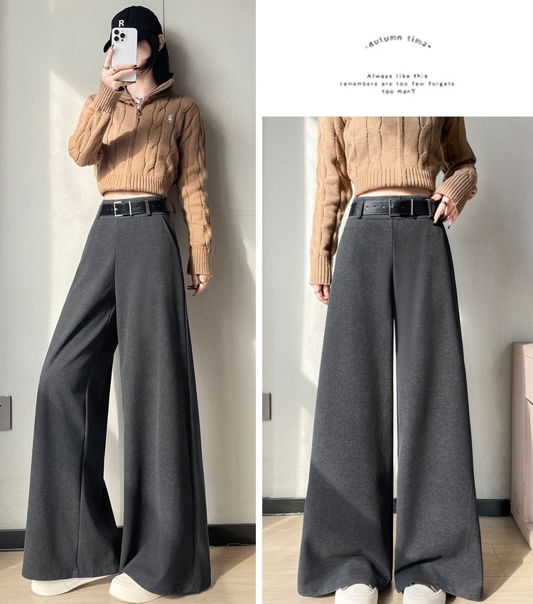 Autumn and winter suit pants woolen wide leg pants