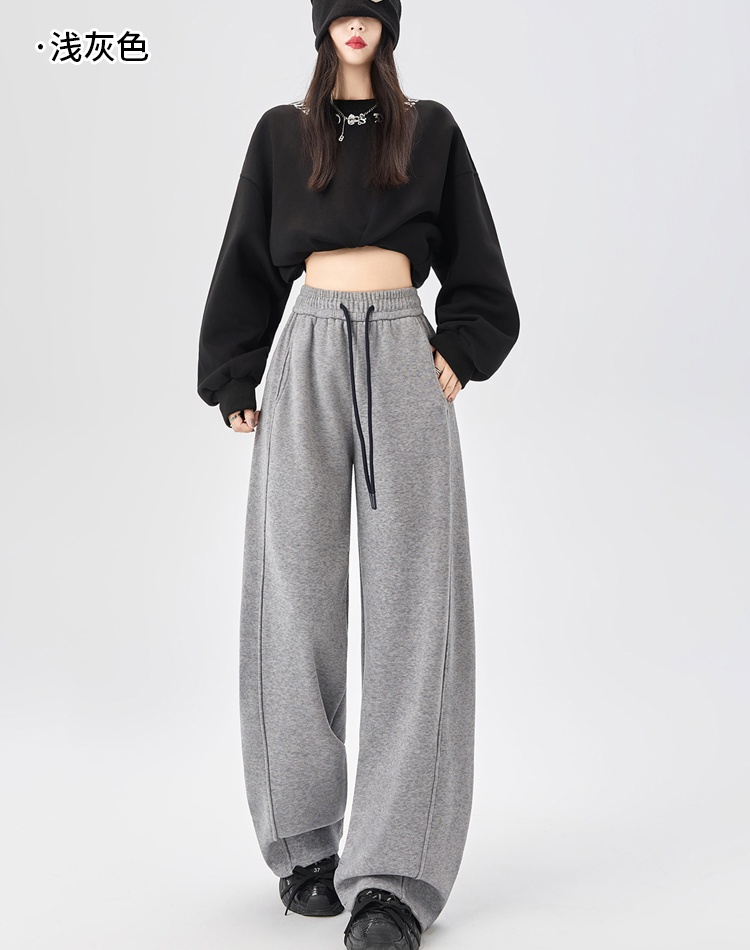 Drape wide leg pants sports sweatpants for women