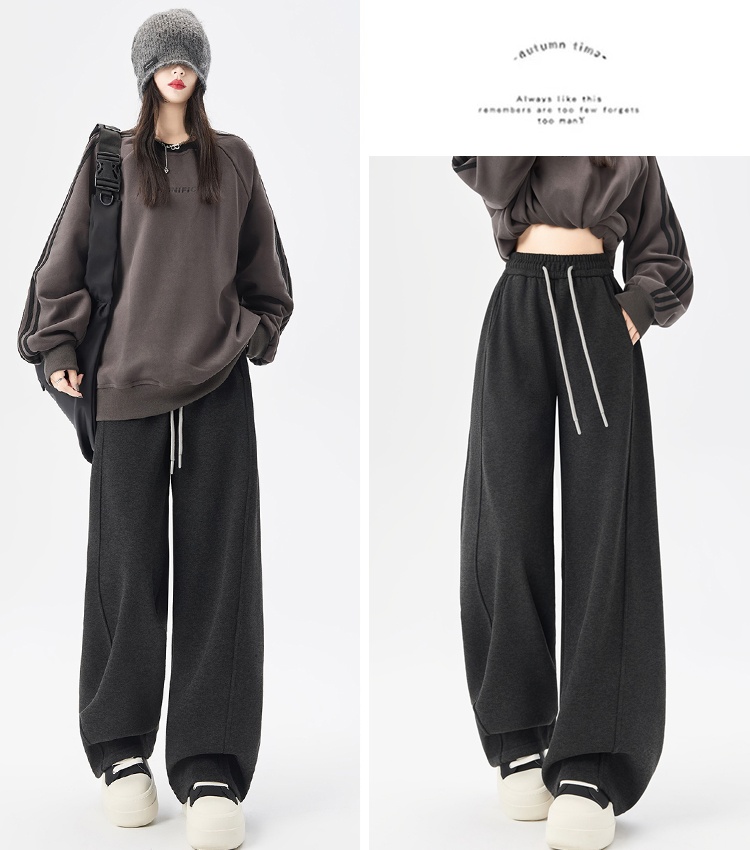 Drape wide leg pants sports sweatpants for women