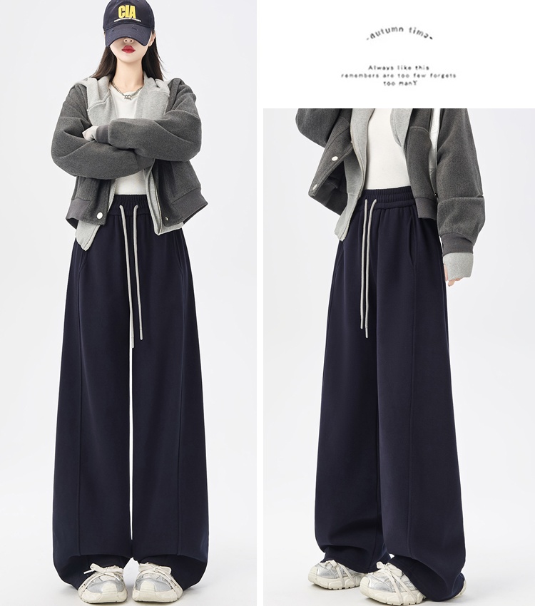 Drape wide leg pants sports sweatpants for women