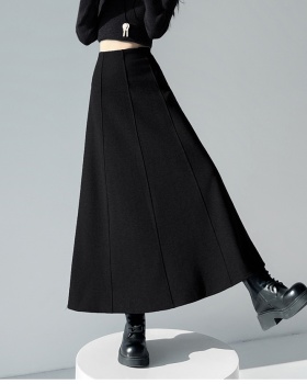 Cashmere slim high waist autumn and winter skirt for women