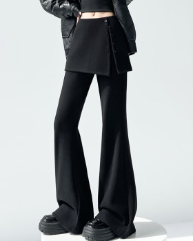 Micro speaker slim pants high waist flare pants for women