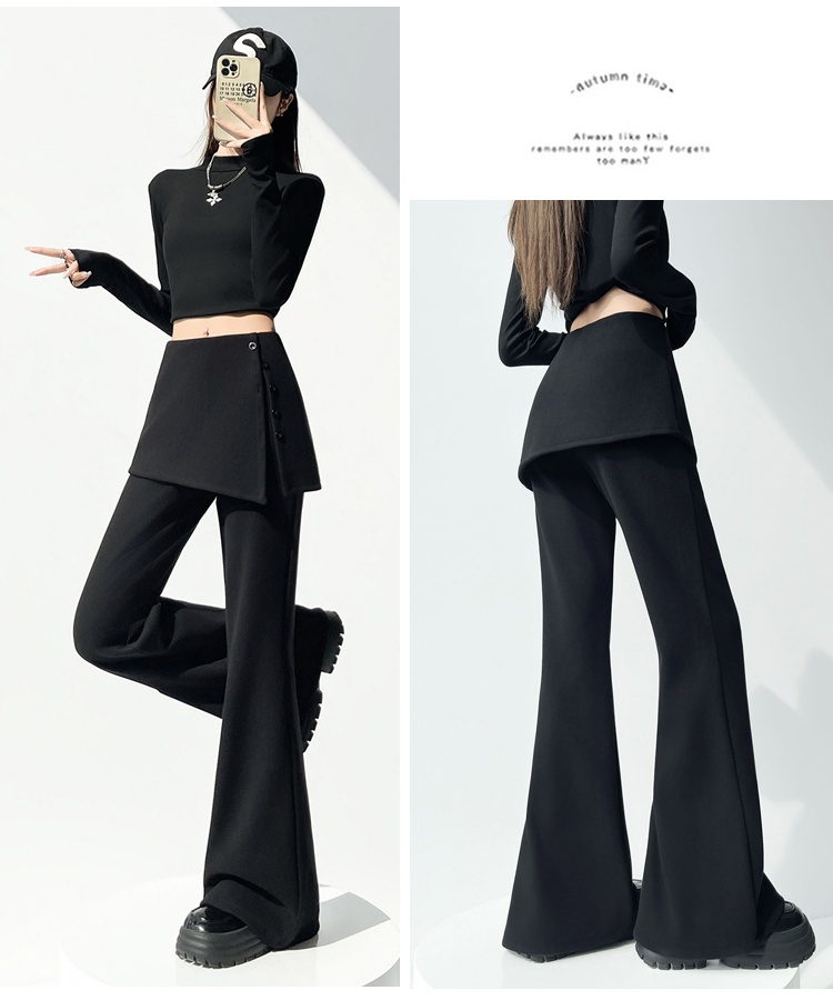 Micro speaker slim pants high waist flare pants for women