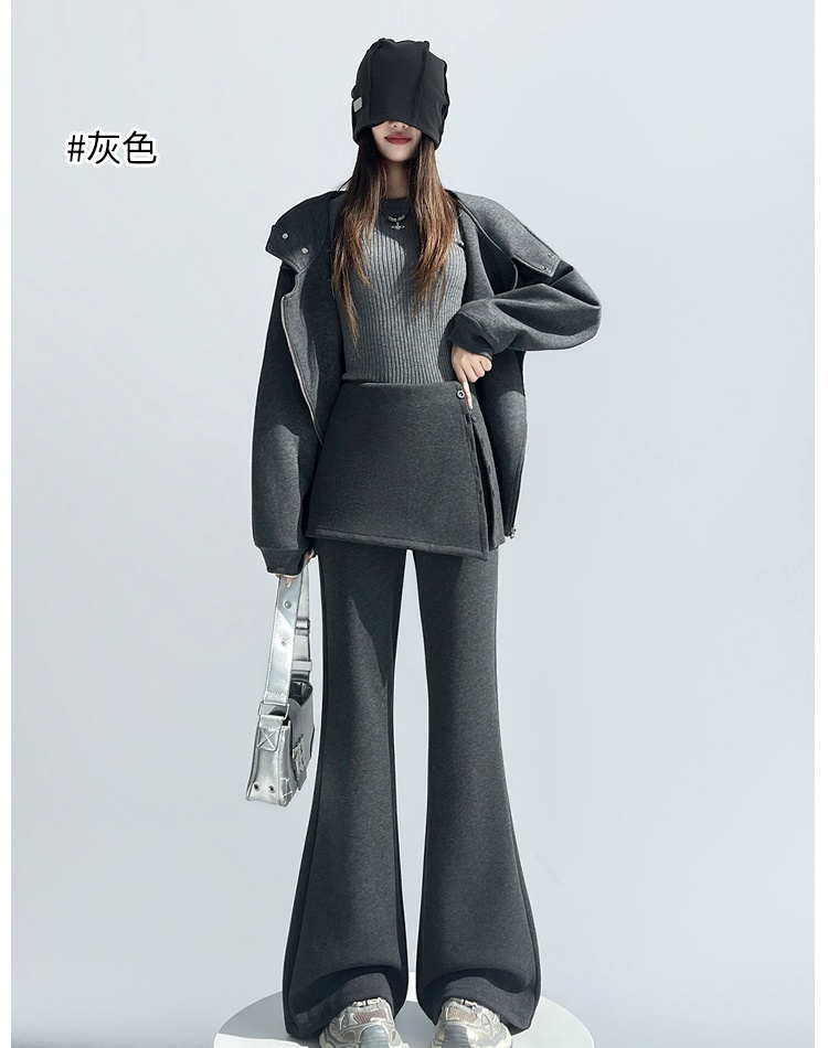 Micro speaker slim pants high waist flare pants for women