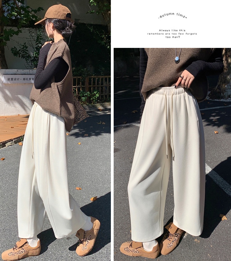 Autumn and winter wide leg pants harem sweatpants