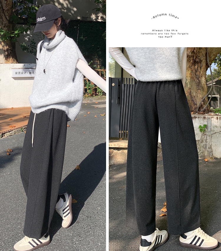 Autumn and winter wide leg pants harem sweatpants