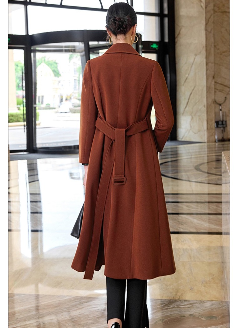 Korean style houndstooth overcoat long business suit for women