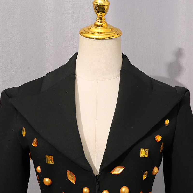 European style tassels dress autumn street T-back for women