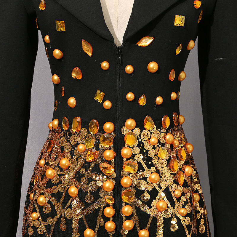 European style tassels dress autumn street T-back for women