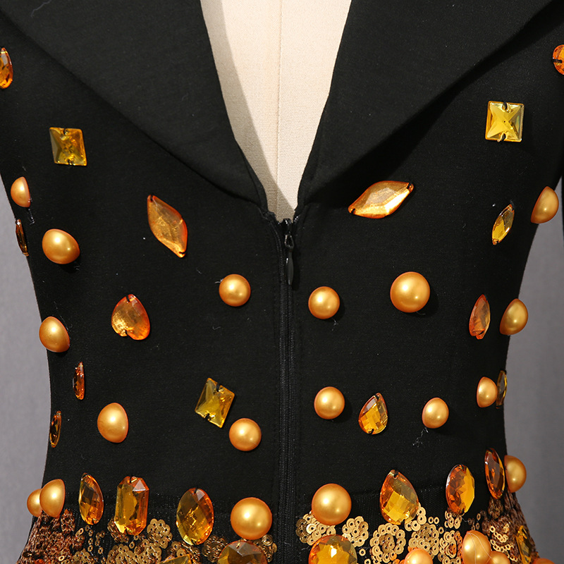 European style tassels dress autumn street T-back for women