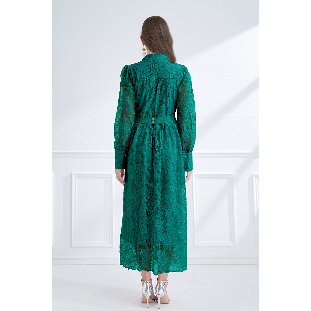 Colors autumn elegant style pinched waist dress