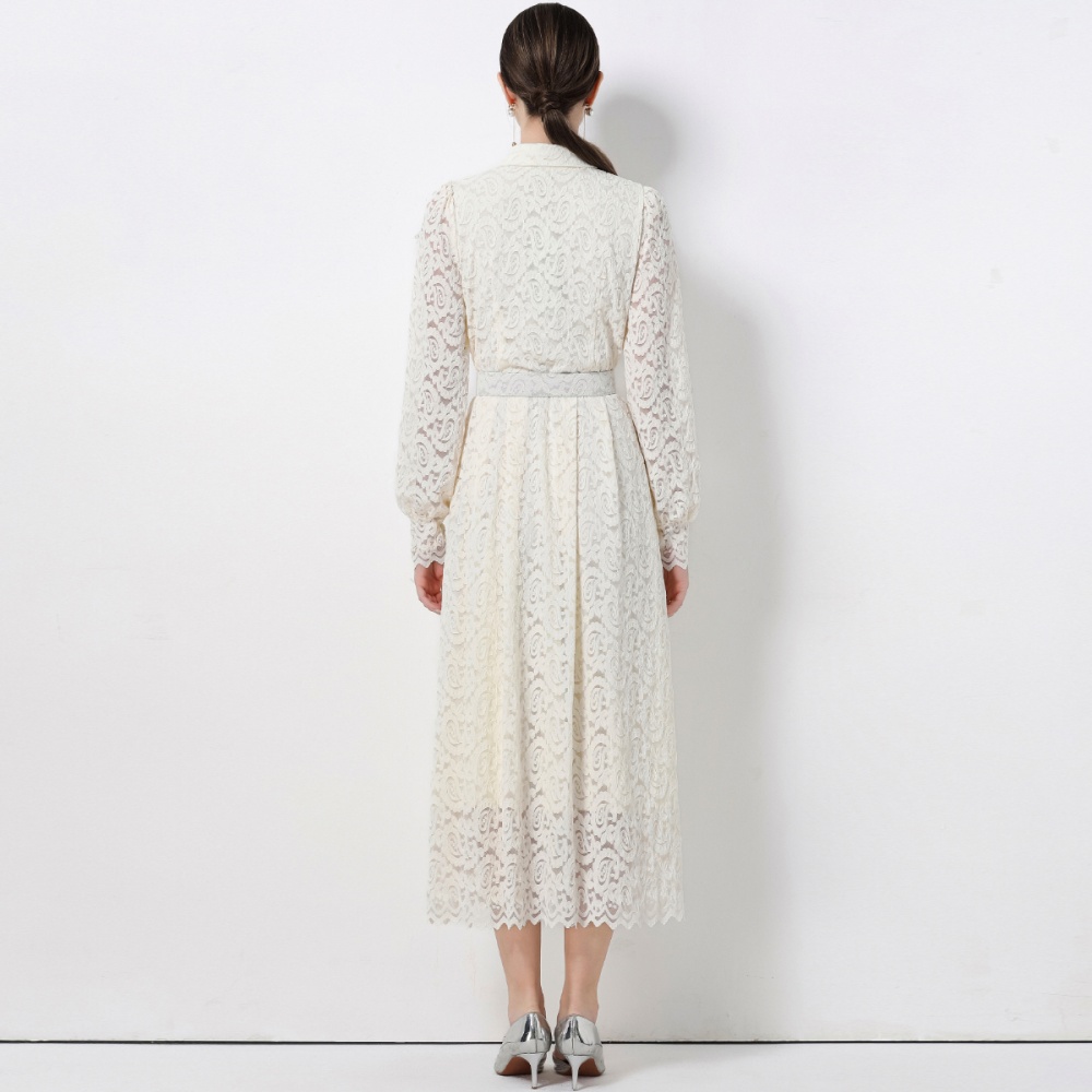 Slim temperament dress hollow long dress for women