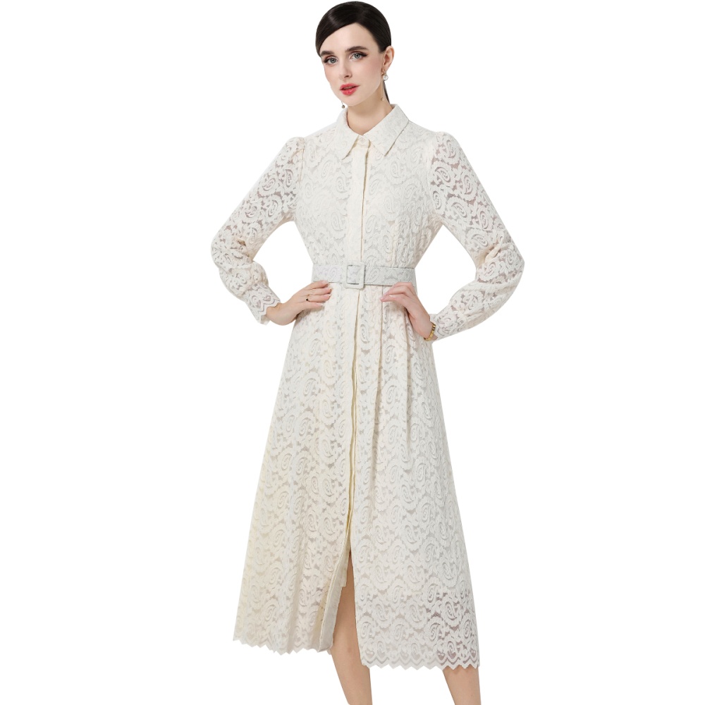 Slim temperament dress hollow long dress for women