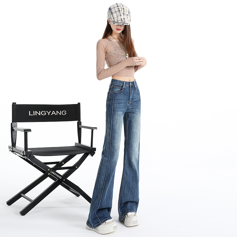 Micro speaker flare pants jeans for women