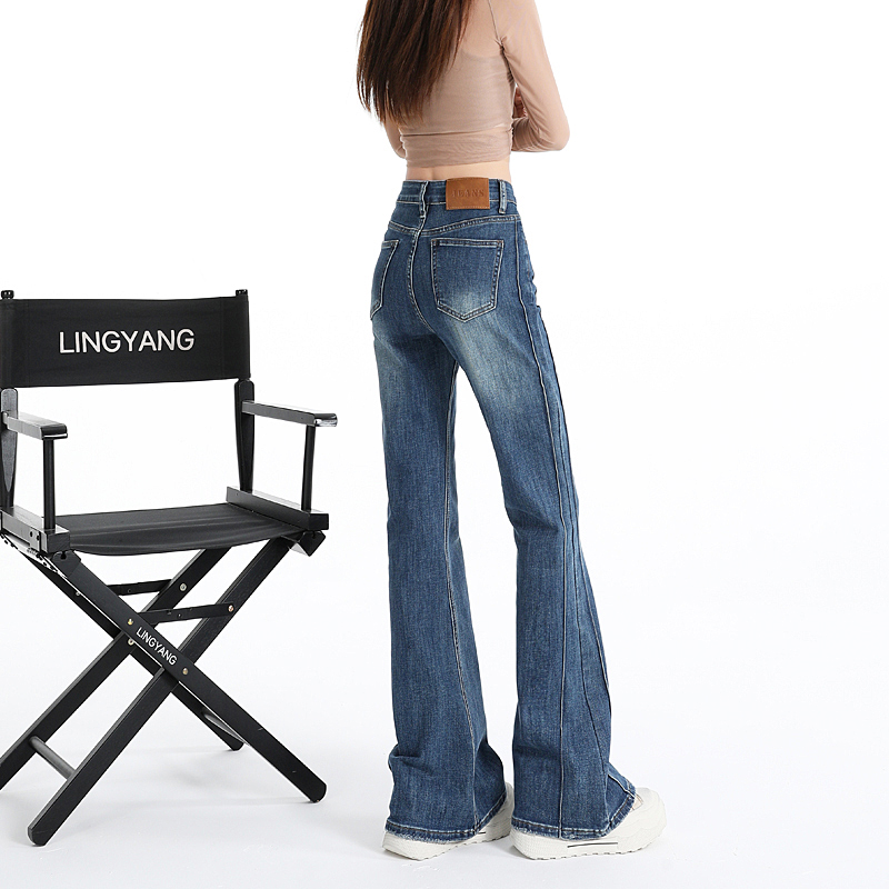 Micro speaker flare pants jeans for women