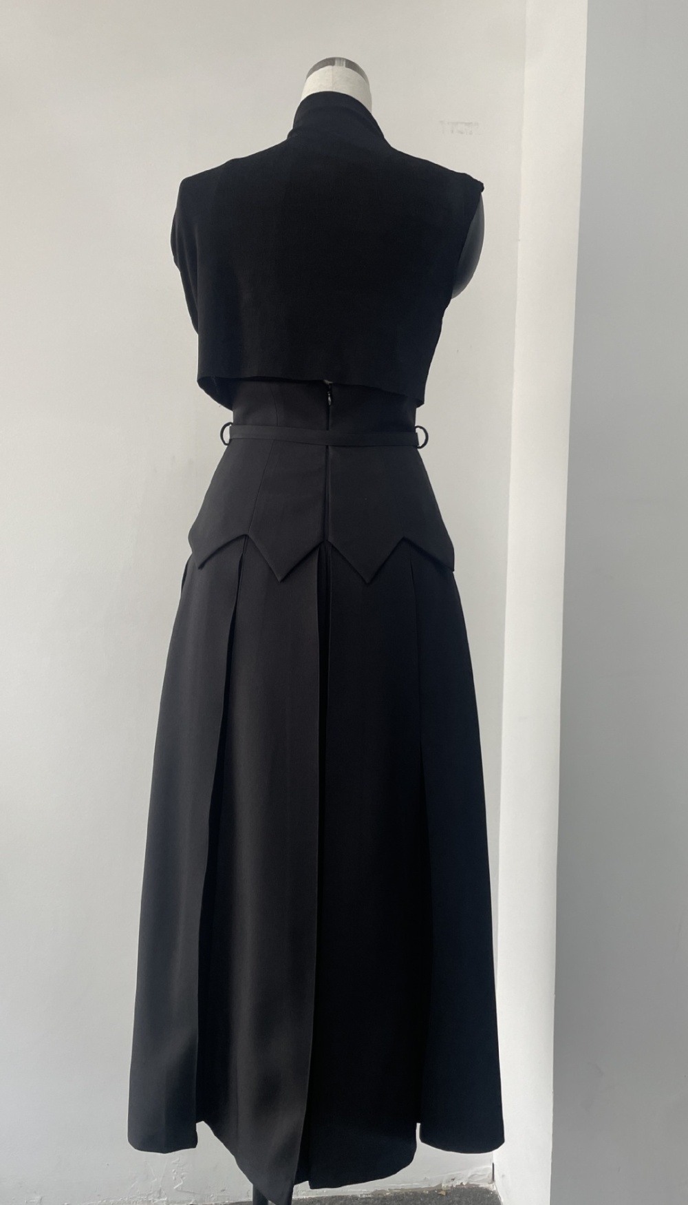 Spring and summer knitted dress Pseudo-two long dress