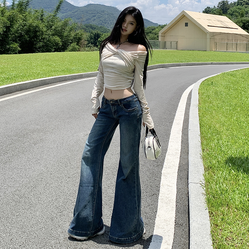 Classic elasticity jeans all-match long pants for women