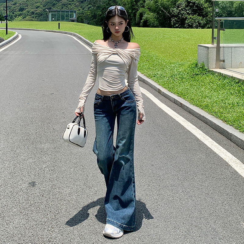 Classic elasticity jeans all-match long pants for women