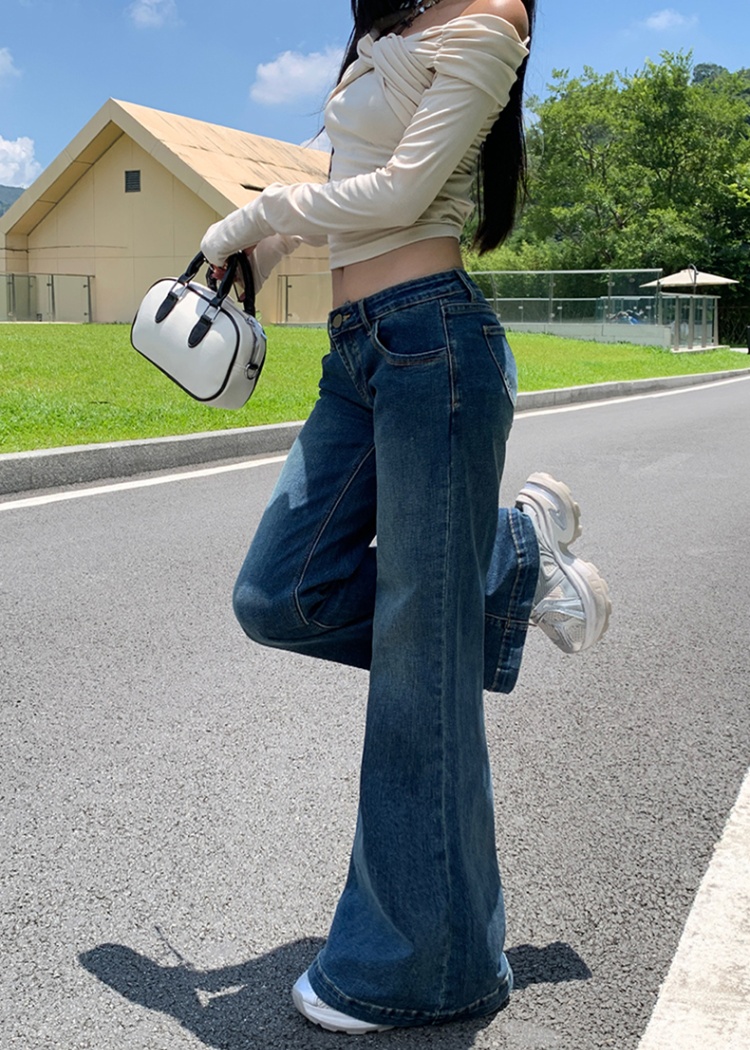 Classic elasticity jeans all-match long pants for women