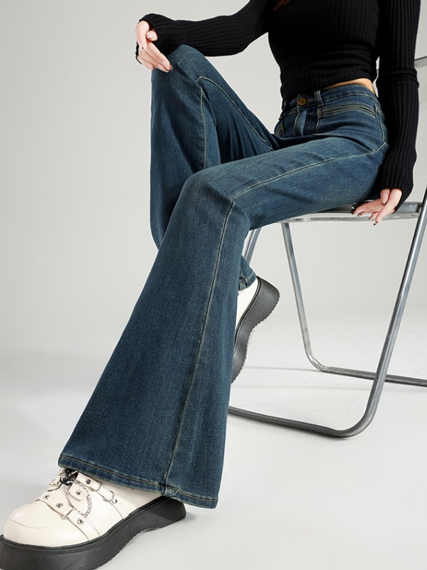 High waist slim jeans speaker mopping long pants for women