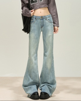 Drape autumn and winter flare pants blue jeans for women