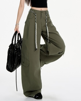 American style pants high waist wide leg pants for women