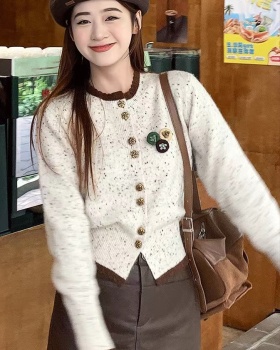 Knitted long sleeve sweater chanelstyle autumn tops for women