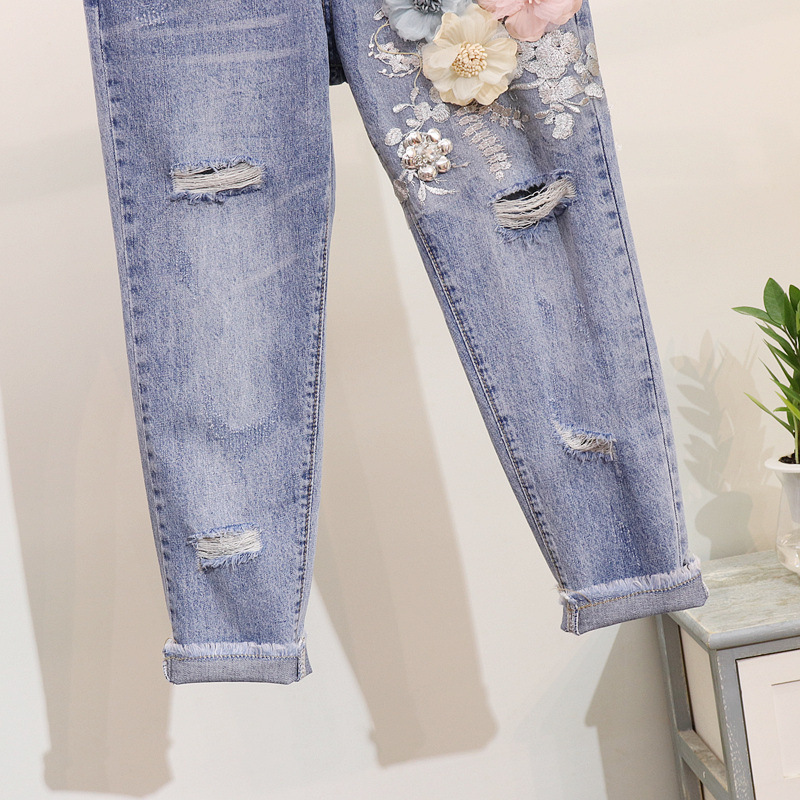 Fashion jeans nine tenths T-shirt a set for women