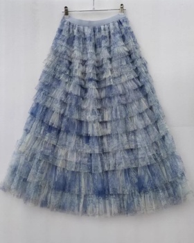 Long gauze lady high waist large yard tie dye skirt for women