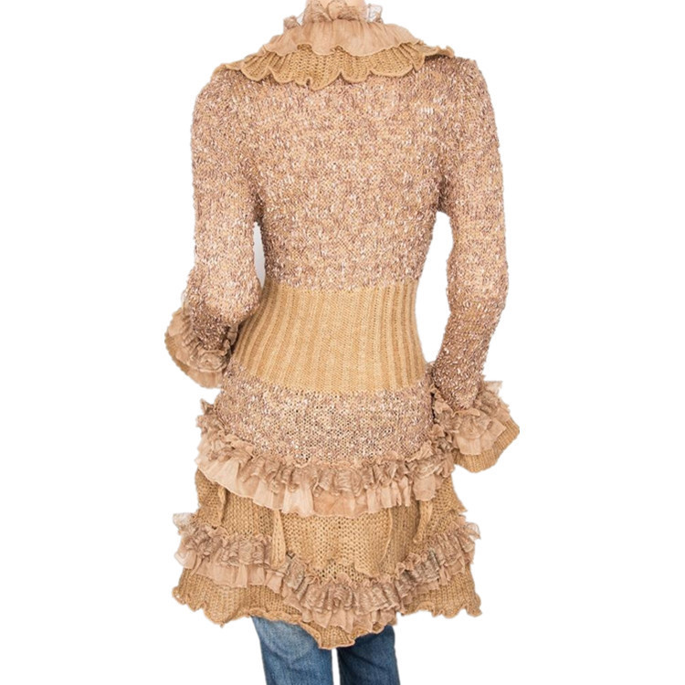 Trumpet sleeves lace coat cardigans sweater for women