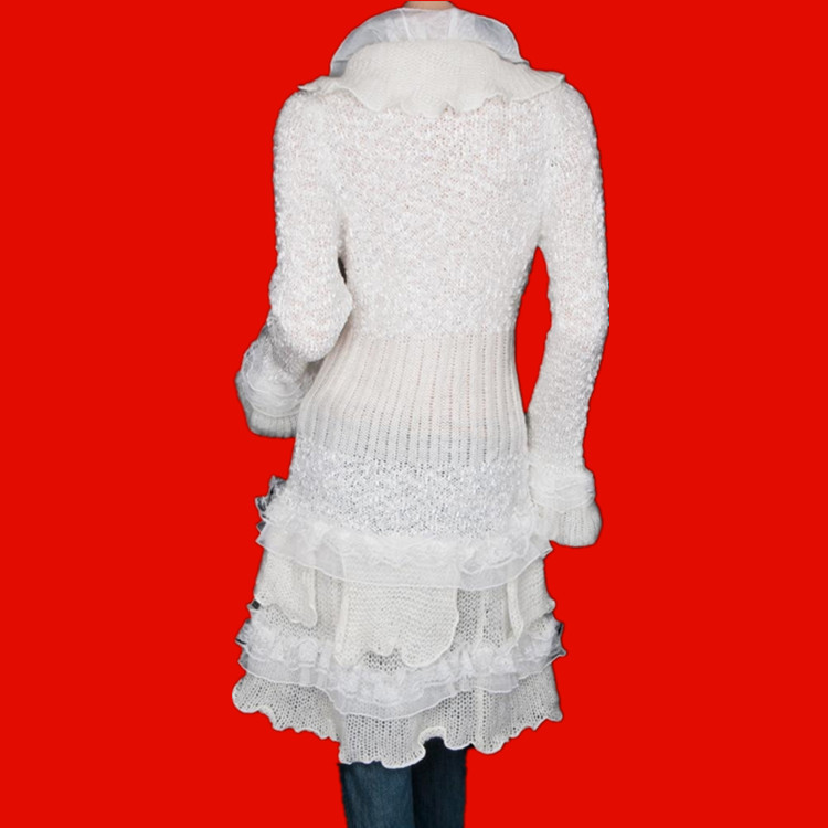 Trumpet sleeves lace coat cardigans sweater for women