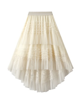 Lace lady gauze fungus puff skirt cake splice irregular skirt