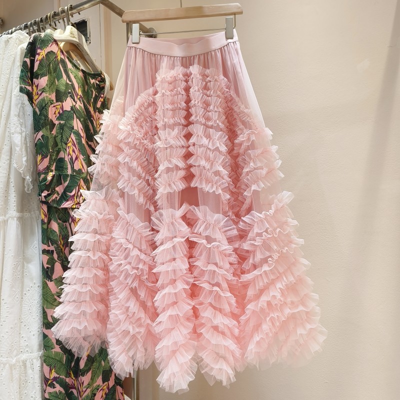 Slim big skirt gauze long skirt cake gorgeous skirt