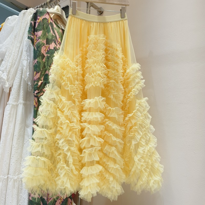 Slim big skirt gauze long skirt cake gorgeous skirt