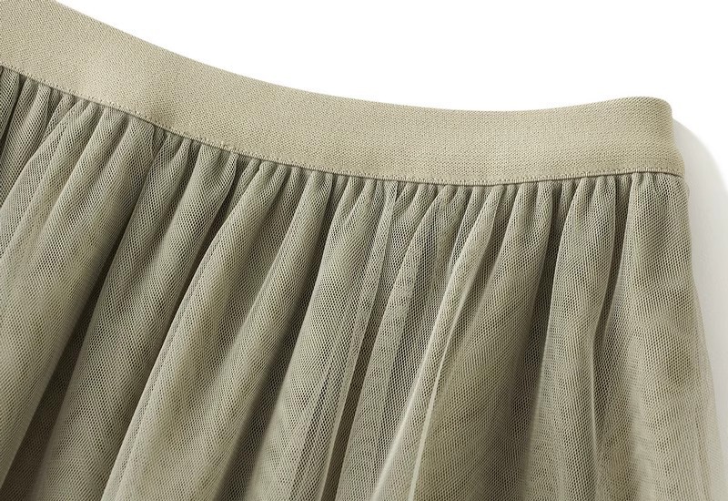 Long mixed colors gauze high waist skirt for women