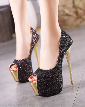 Sequins banquet stilettos very high sandals for women