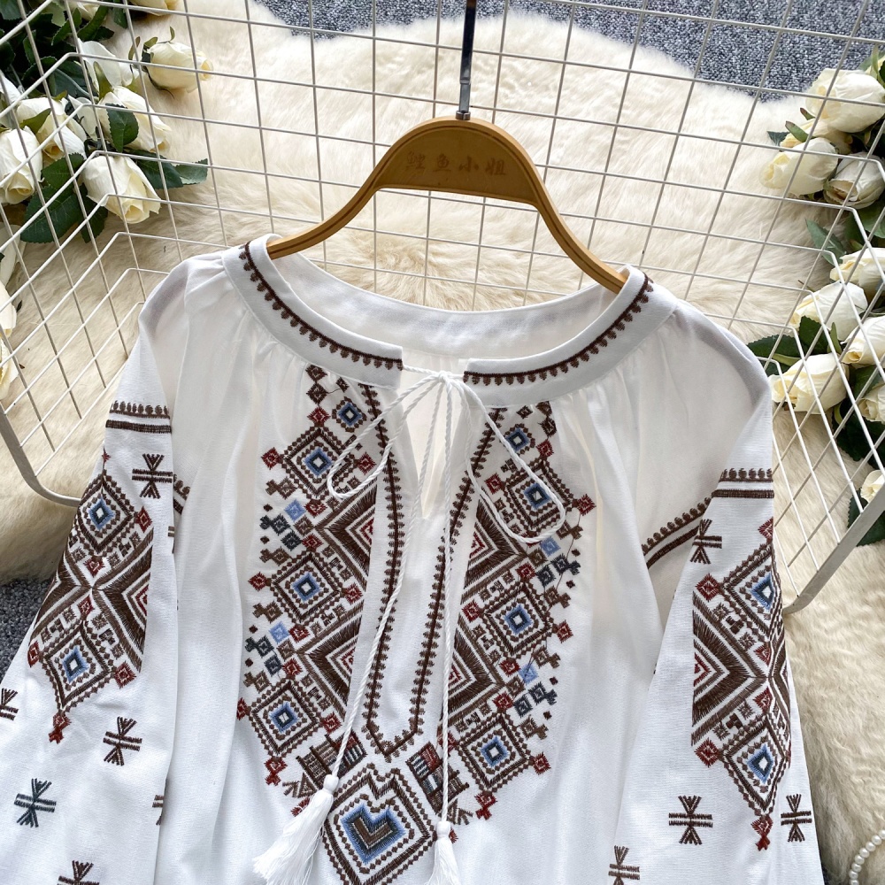 Round neck autumn Casual tops frenum loose shirt