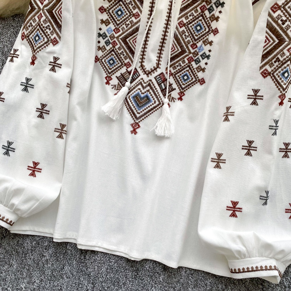 Round neck autumn Casual tops frenum loose shirt