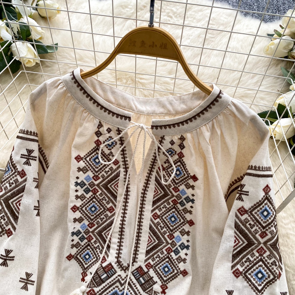 Round neck autumn Casual tops frenum loose shirt