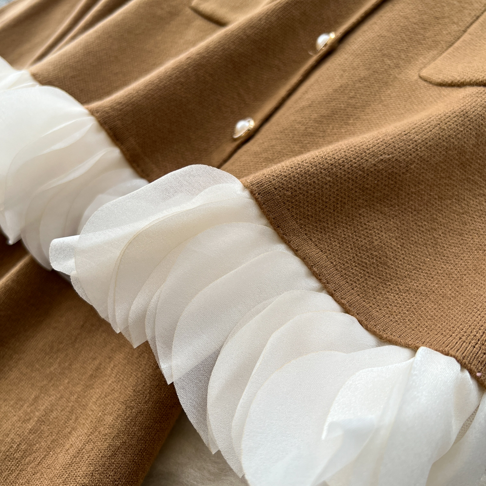 Inside the ride coat knitted dress 2pcs set for women