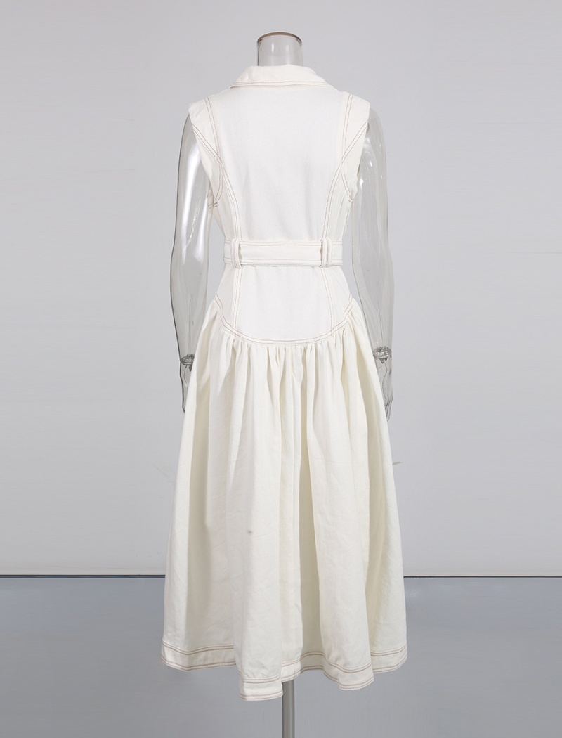 Fashion frenum dress sleeveless long dress for women