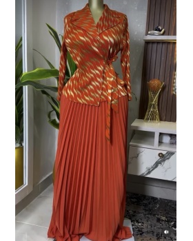 Big skirt European style tops printing skirt a set