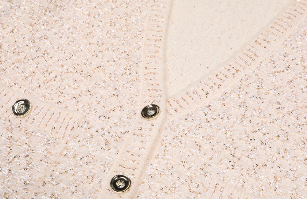 Spring and autumn European style coat V-neck cardigan