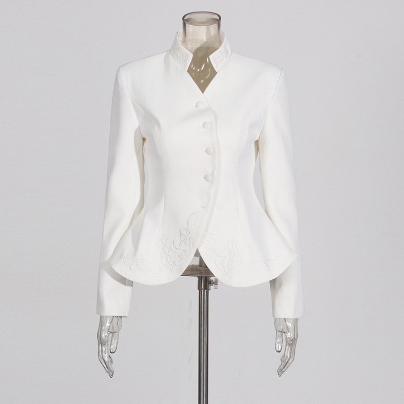 Embroidery skirt coat 2pcs set for women