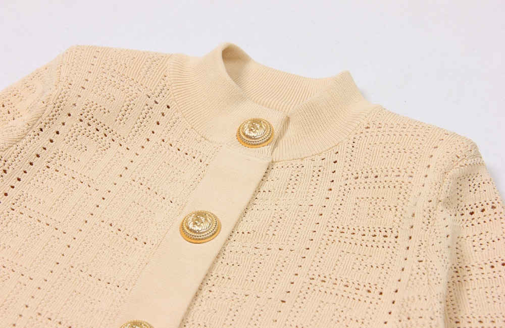 Fashion short coat round neck long sleeve tops for women