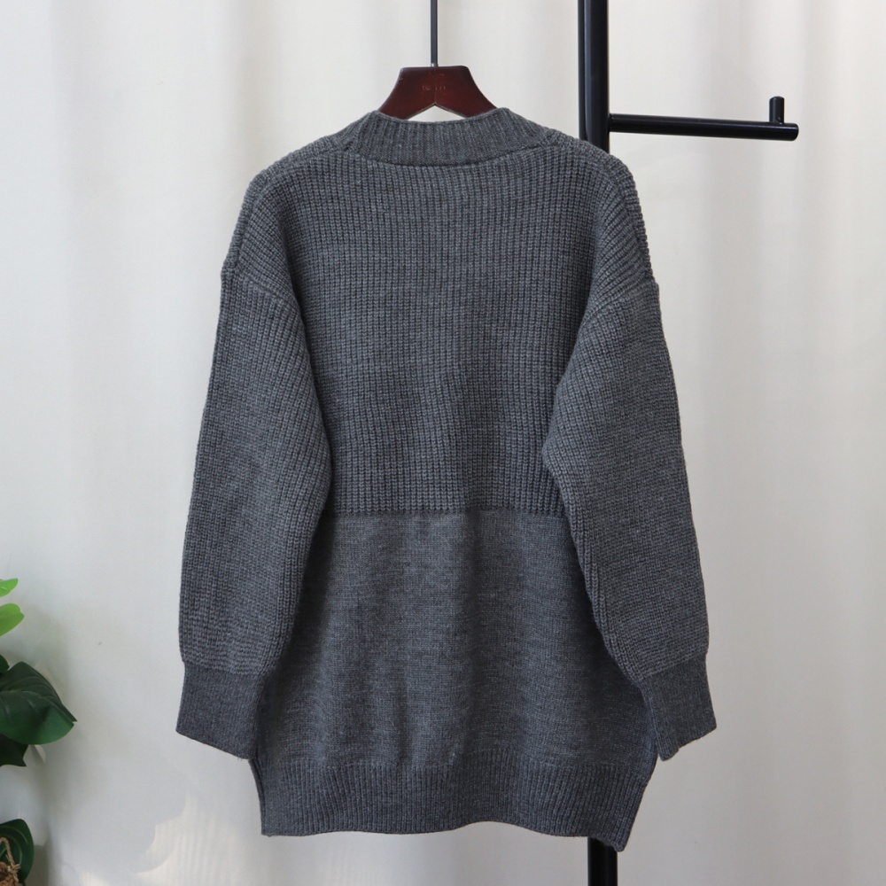 Splice lazy cardigan denim knitted coat