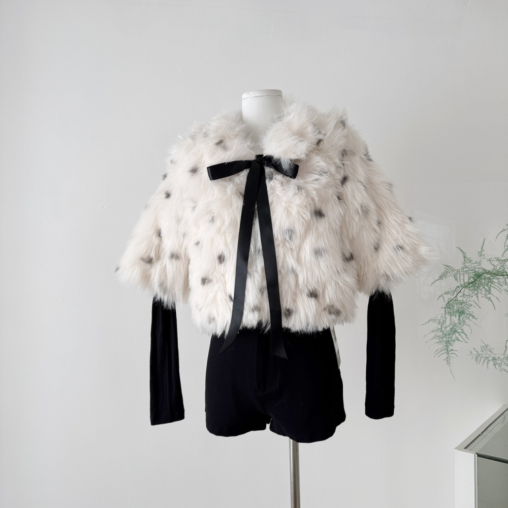 Winter niche coat unique bow cloak for women