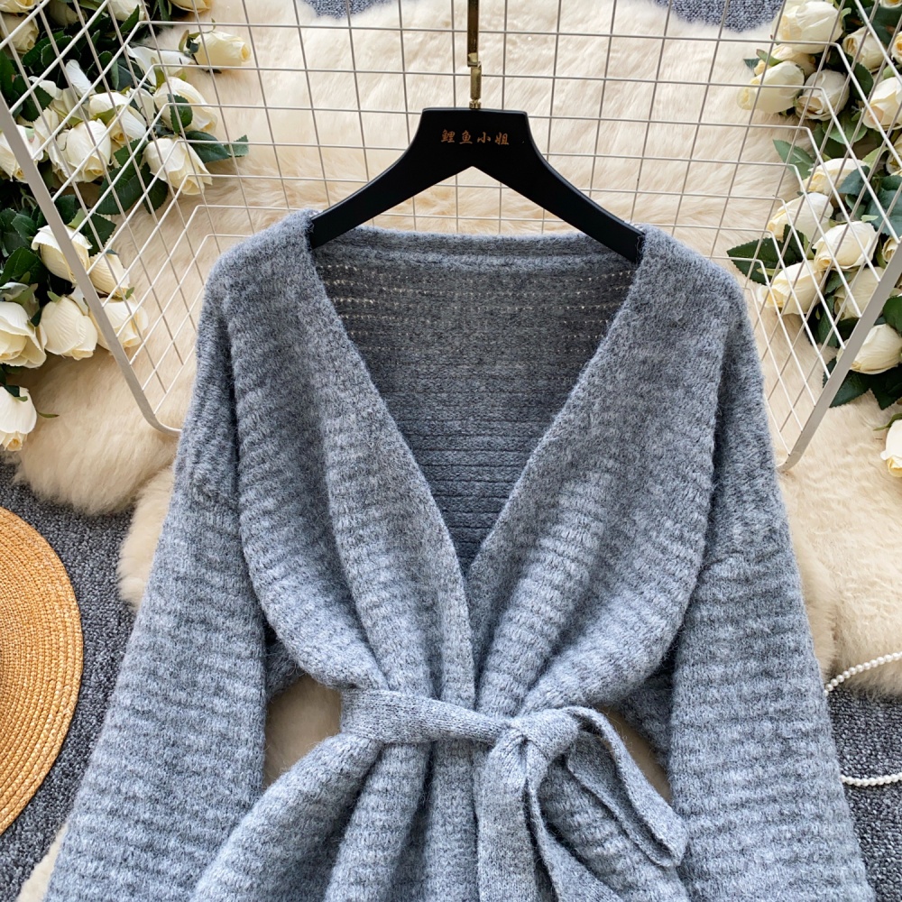 Loose niche sweater long sleeve coat for women