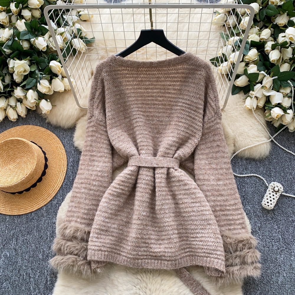 Loose niche sweater long sleeve coat for women